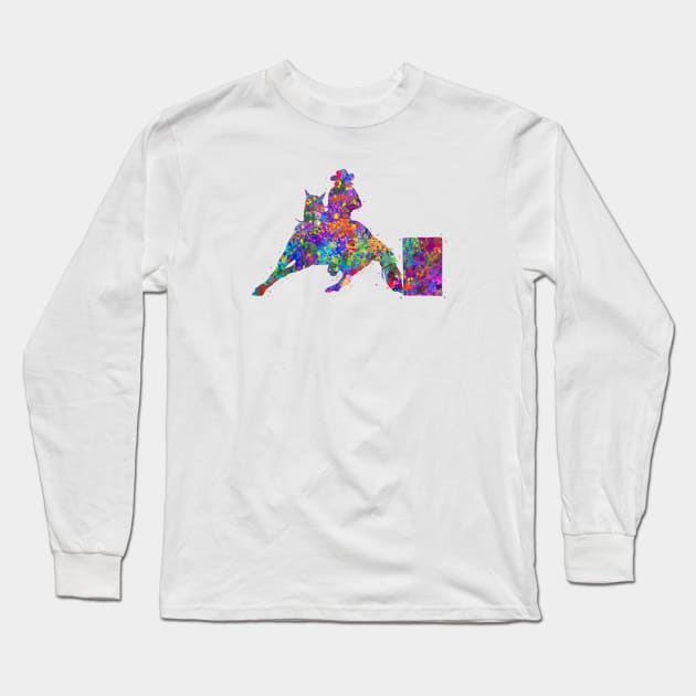 Barrel racing Long Sleeve T-Shirt by Yahya Art